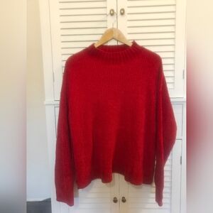 Time and Tru Vibrant Red Turtleneck Sweater
